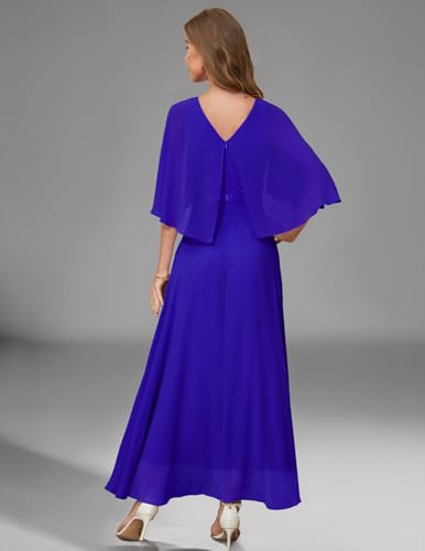 DRESSTELLS Formal Wedding Guest Dresses for Women, Mother of the Bride Cocktail Bridesmaid Evening Gown Party Long Maxi Lace Dress, 2026 Spring, Royal Blue XL - Image 3