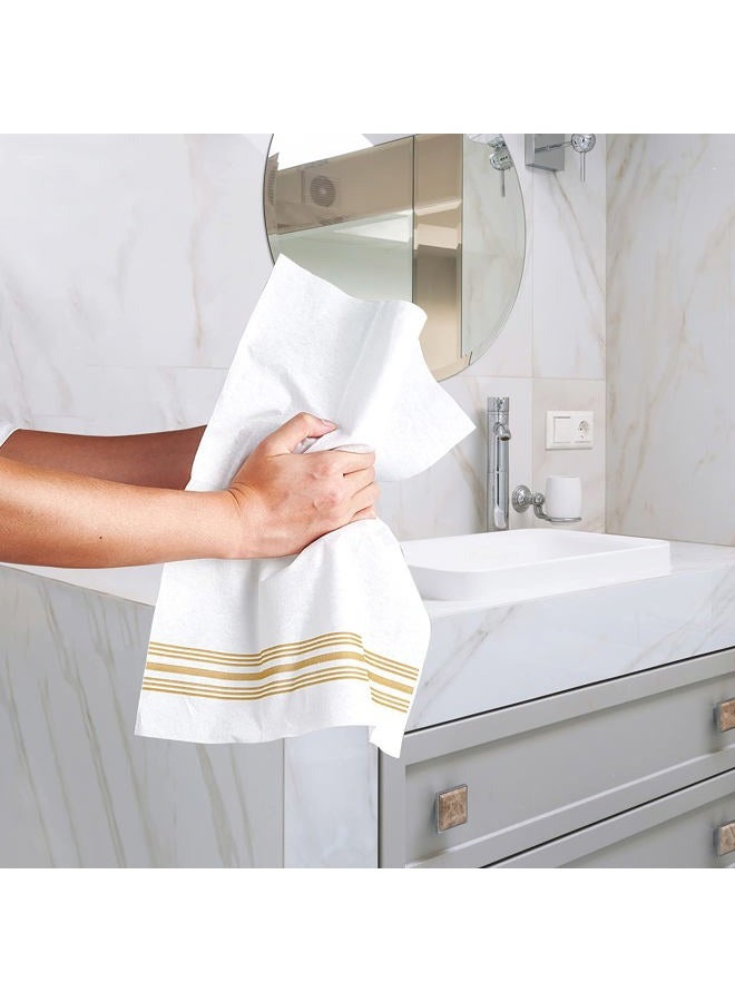 Vplus 150 Pack Guest Towels Disposable Bathroom, Decorative Bathroom Napkins Linen Feel, Soft, and Absorbent Disposable Paper Hand Towel for Dinners, Kitchen, Parties, Weddings, Christmas Party - Image 5