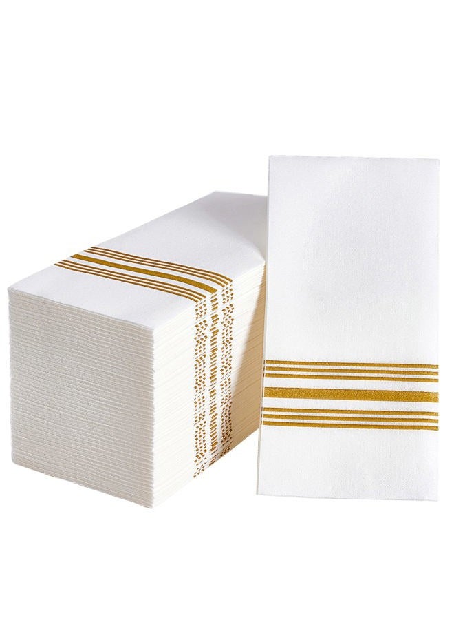 Vplus 150 Pack Guest Towels Disposable Bathroom, Decorative Bathroom Napkins Linen Feel, Soft, and Absorbent Disposable Paper Hand Towel for Dinners, Kitchen, Parties, Weddings, Christmas Party - Image 1