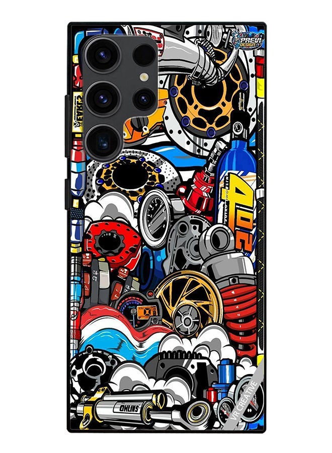 VR CREATIVE غطاء حماية واقٍ لهاتف سامسونج جالاكسي S23 الترا 5G Jdm تصميم الجمهورية الرقمية متعدد الألوان - Image 1