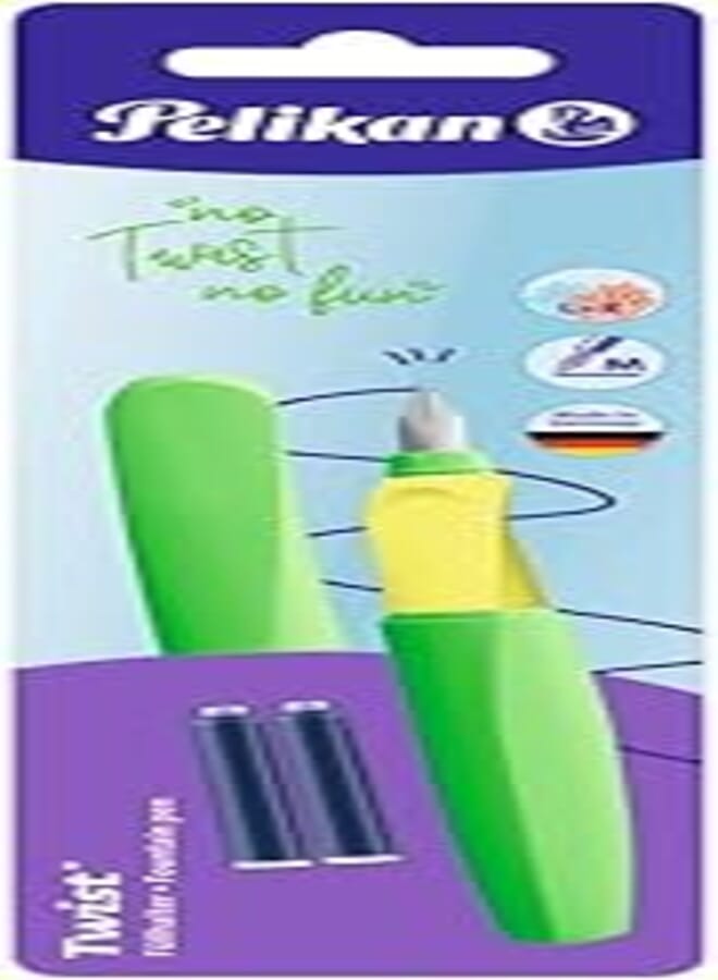Pelikan Twist, Universal Fountain Pen for Right- and Left-Handed People Fountain Pen neon Green