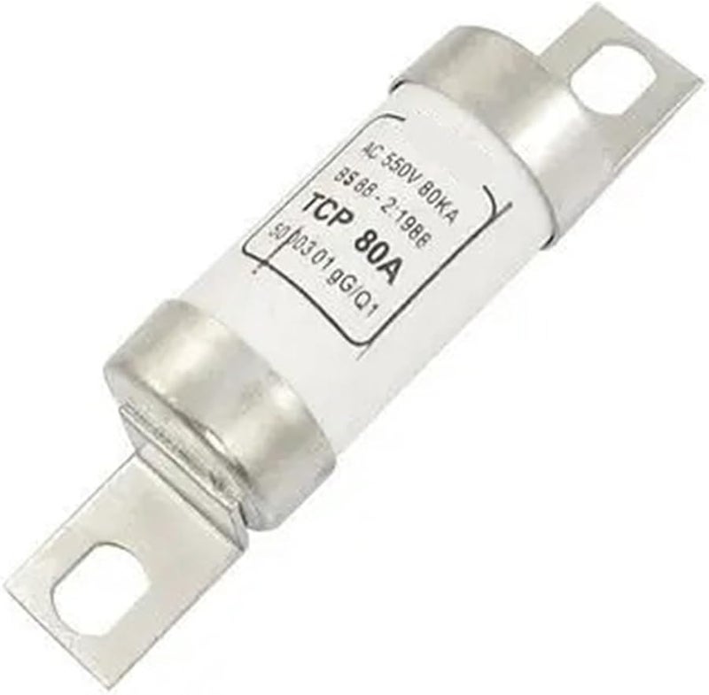 أنبوب السيراميك الفضي أسطواني وصلة فيوز سريع الانصهار 80 أمبير 550 فولت تيار متردد - Image 2