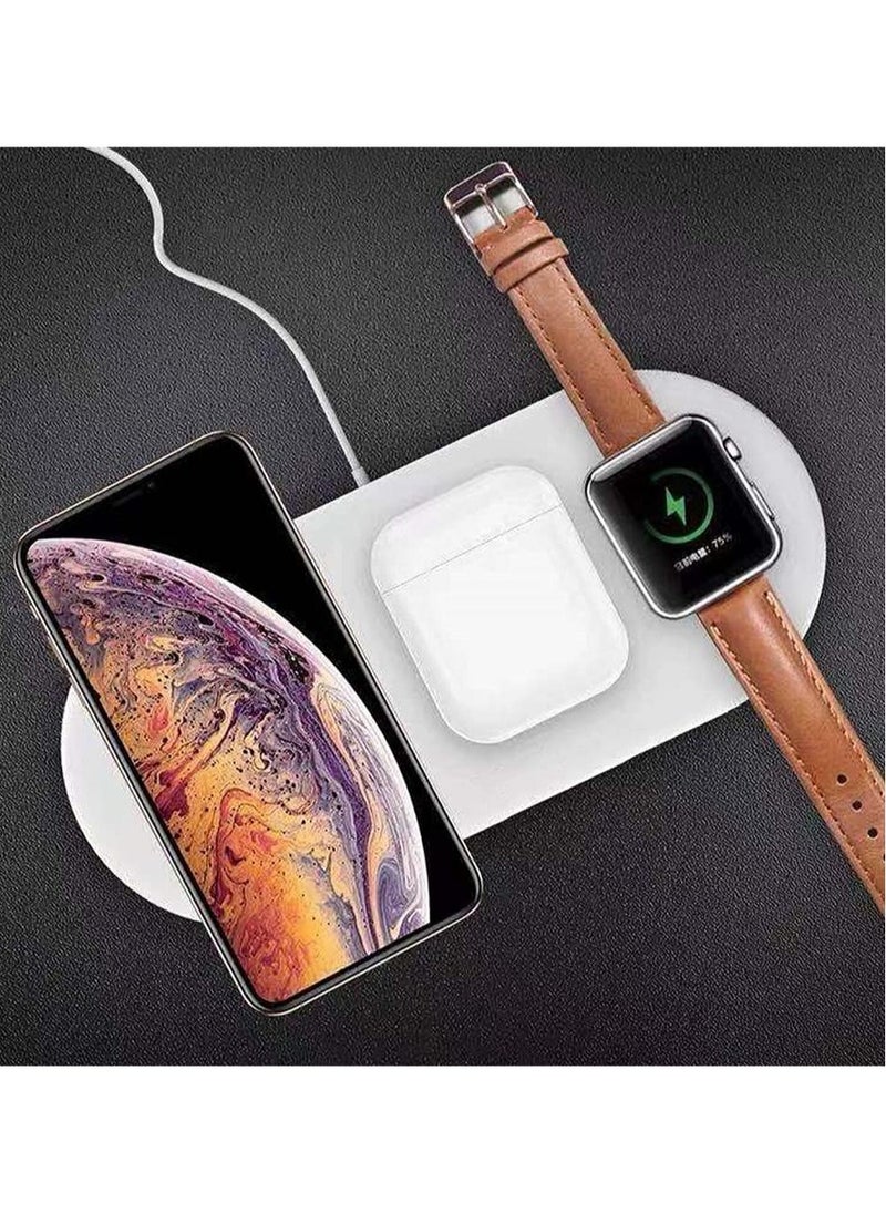 XICEN - Wireless Charger Pad, 3 in 1 Fast Wireless Charger Stand,15W Max Wireless Charging for iPhone 11/11 pro/XR/XS/ 7/8/8 Plus and Galaxy and Apple Watch Series 1/2/3/4/5/6（white） - Image 1