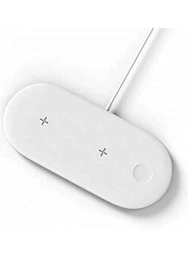 XICEN - Wireless Charger Pad, 3 in 1 Fast Wireless Charger Stand,15W Max Wireless Charging for iPhone 11/11 pro/XR/XS/ 7/8/8 Plus and Galaxy and Apple Watch Series 1/2/3/4/5/6（white） - Image 1