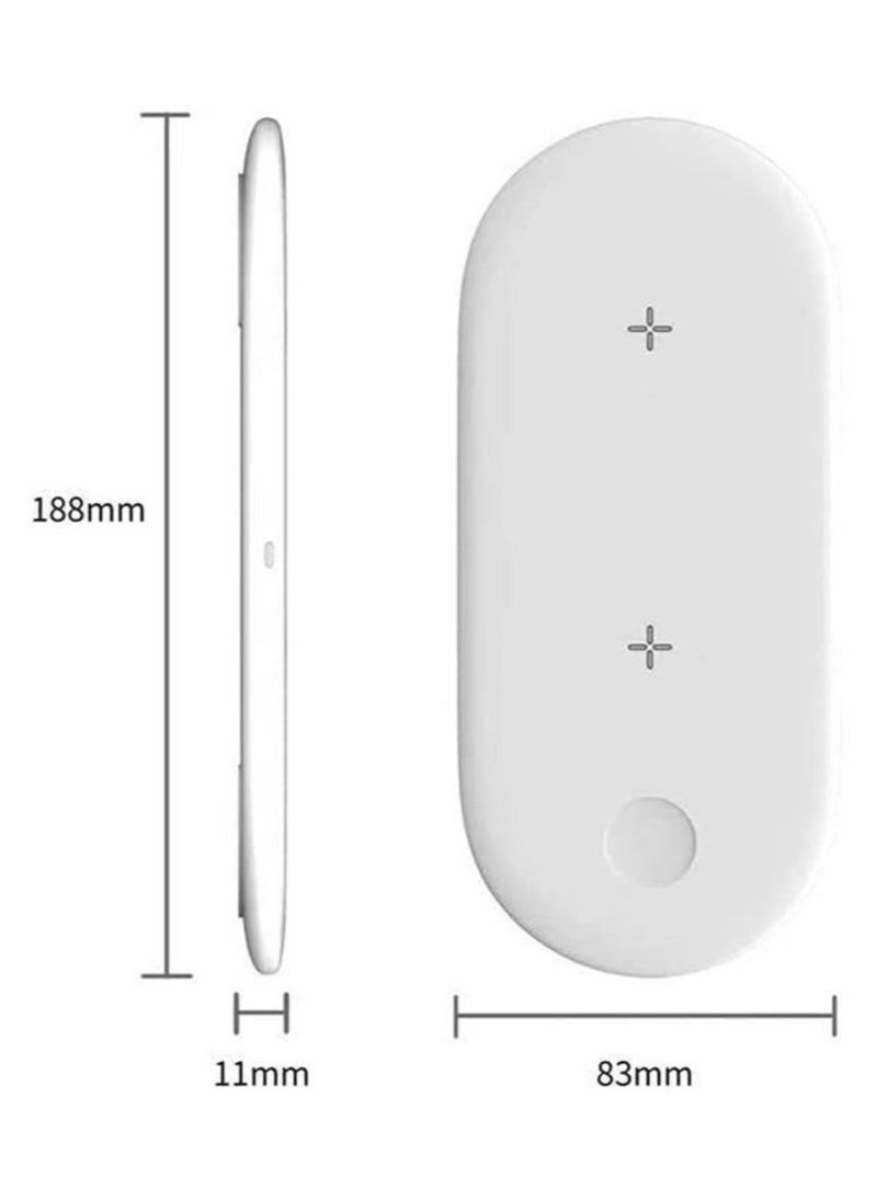 XICEN - Wireless Charger Pad, 3 in 1 Fast Wireless Charger Stand,15W Max Wireless Charging for iPhone 11/11 pro/XR/XS/ 7/8/8 Plus and Galaxy and Apple Watch Series 1/2/3/4/5/6（white） - Image 1
