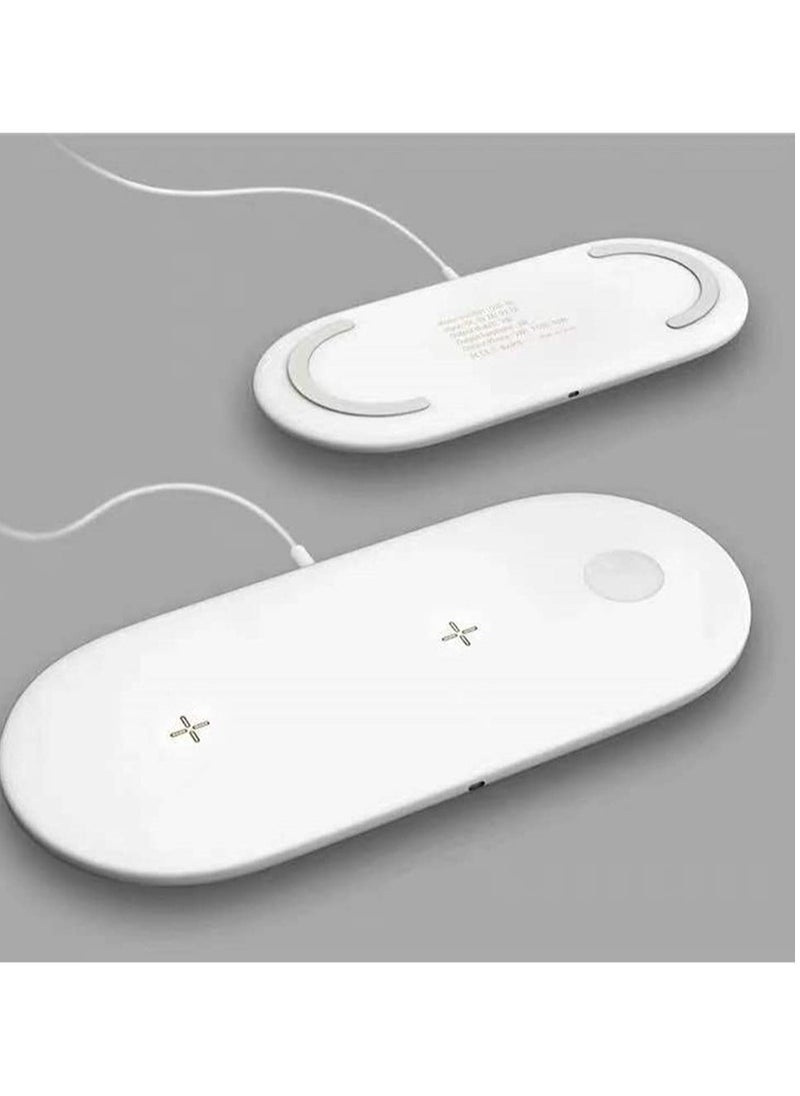 XICEN - Wireless Charger Pad, 3 in 1 Fast Wireless Charger Stand,15W Max Wireless Charging for iPhone 11/11 pro/XR/XS/ 7/8/8 Plus and Galaxy and Apple Watch Series 1/2/3/4/5/6（white） - Image 1