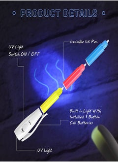 Y&D Invisible Pen with Glow Light, 3 Colors Magic Disappearing Marker Pen, for Writing Secret Diaries, DIY Children's Games, Tattoo Drawing, Party Paintings, and Night Games (2Pcs)  - Image 3