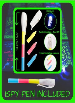 Y&D Invisible Pen with Glow Light, 3 Colors Magic Disappearing Marker Pen, for Writing Secret Diaries, DIY Children's Games, Tattoo Drawing, Party Paintings, and Night Games (2Pcs)  - Image 2