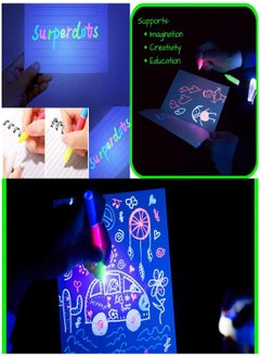 Y&D Invisible Pen with Glow Light, 3 Colors Magic Disappearing Marker Pen, for Writing Secret Diaries, DIY Children's Games, Tattoo Drawing, Party Paintings, and Night Games (2Pcs)  - Image 4