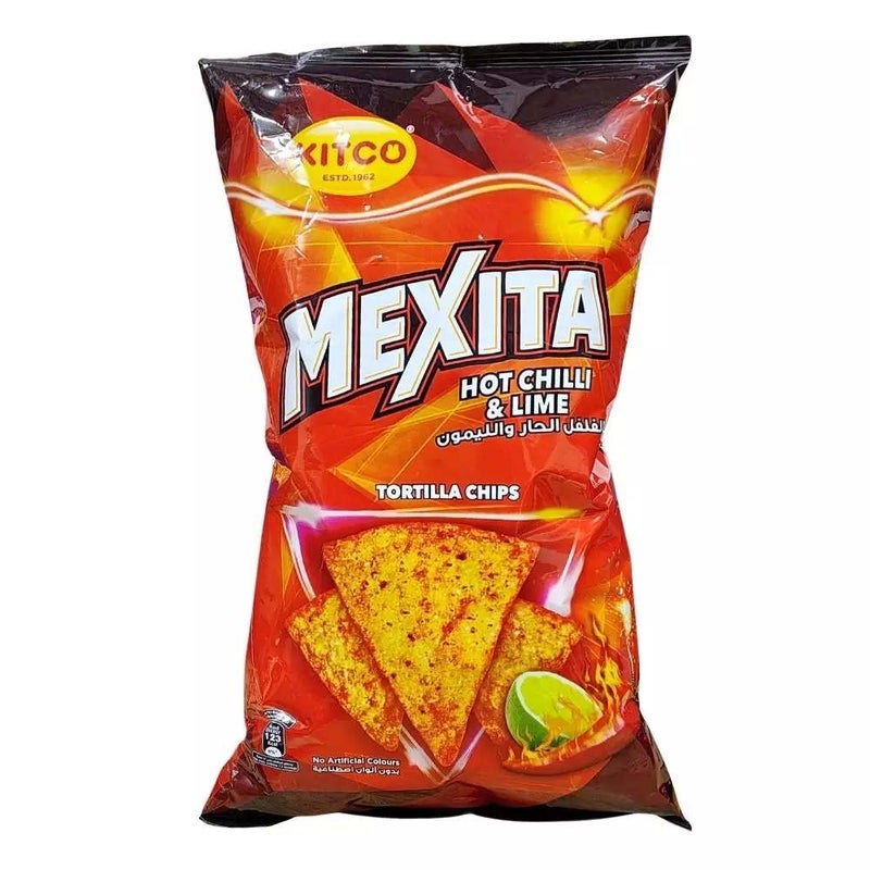 Mexita Hot Chilli And Lime Flavored Tortilla Chips- 180gms