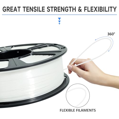 GIANTARM 3D Printer Filament, Silk White Pla Filament, 1Kg(2.2lbs) Spool, 1.75mm Dimension Accuracy +/- 0.03mm, 3D Printing Filament - Image 3