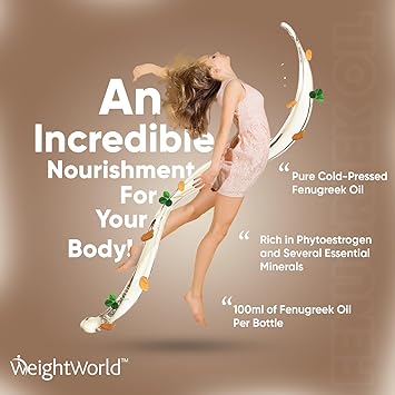 WeightWorld زيت الحلبة 100 مل زيت نباتي معصور على البارد زيت طبيعي متعدد الاستخدامات للحلبة للرجال والنساء للشعر والجسم والبشرة واللحية والحواجب والأظافر جودة ممتازة تركيبة لطيفة - Image 2
