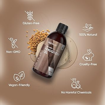 WeightWorld زيت الحلبة 100 مل زيت نباتي معصور على البارد زيت طبيعي متعدد الاستخدامات للحلبة للرجال والنساء للشعر والجسم والبشرة واللحية والحواجب والأظافر جودة ممتازة تركيبة لطيفة - Image 4