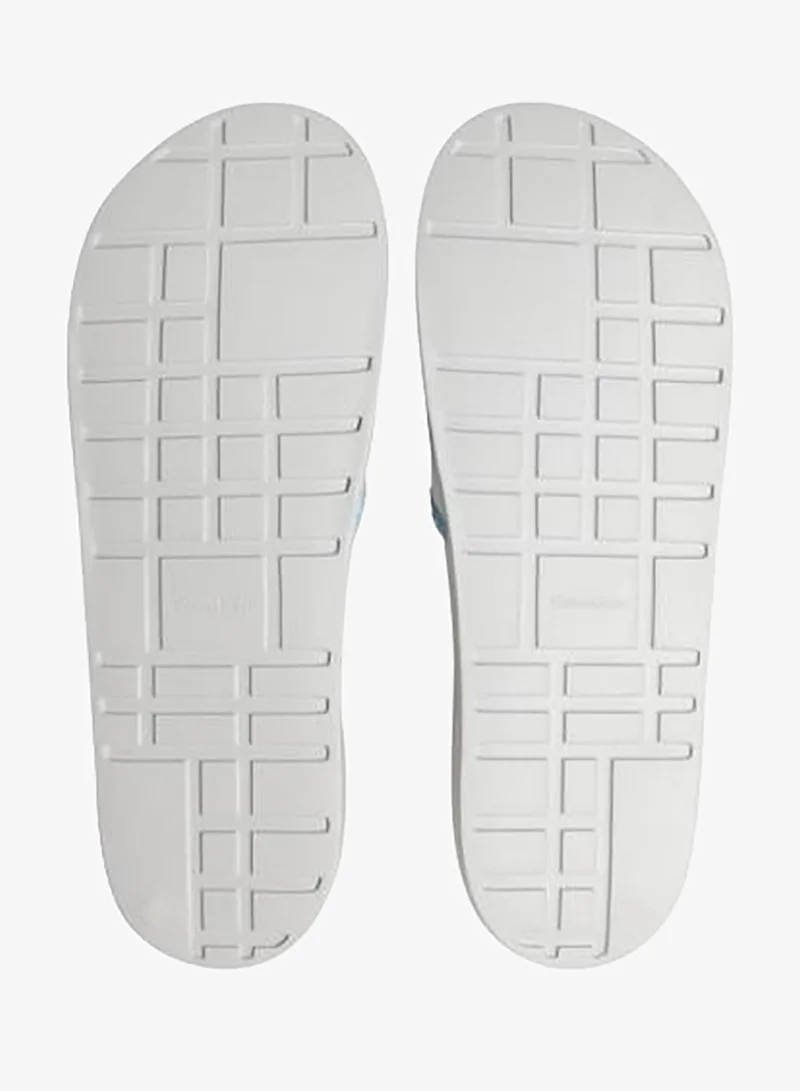 CALVIN KLEIN Harbor Mist/Chillie Blue Essential Institutional Logo Slide Sandals for Men | Best Price UAE