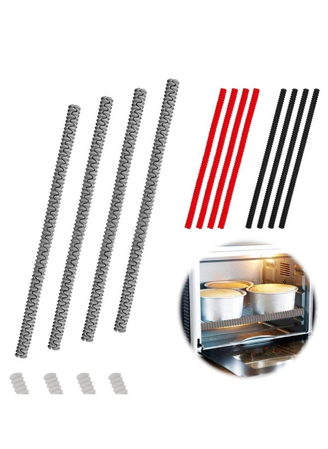 Generic Oven Rack Shields, 4 Pack Heat Resistant Silicone Oven Rack Cover 14 Inches Long Oven Rack Edge Protector, Protect Against Burns and Scars Protector Hot Strip (Grey)  - Image 1