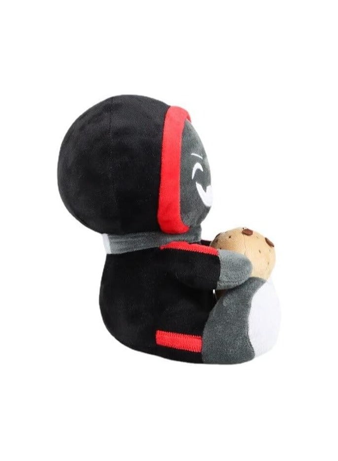 general Badboyhalo Game Plush Cartoon Hooded Black Boy Hold Cookie Cake Plush Anime Figure Cute Halloween Devil Doll Decoration  - Image 2