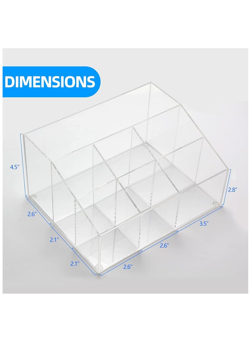 TPGP Acrylic Pencil Pen Holder, Clear Desk Organizer with 7 Compartments, Desktop Stationery Organizer Storage Tray for Home Office School Art Supplies - Image 5