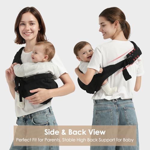 Shiaon Baby Sling Carrier Newborn to Toddler, Adjustable Toddler Carrier Sling Baby Carrier Toddlers Sling Carriers Hip Carriers for 7-40lbs, Black - Image 5