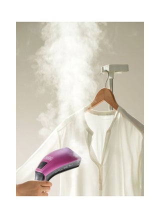 Portable Digital Handheld Garment Steamer, 180° Swivel Hinge, 5-Height Adjustment, Variable Temperature Control, Removable Drip Tray, Cool-Touch Handle, 240 ml 1600 W HSTD1600-B5 black purple - view 3