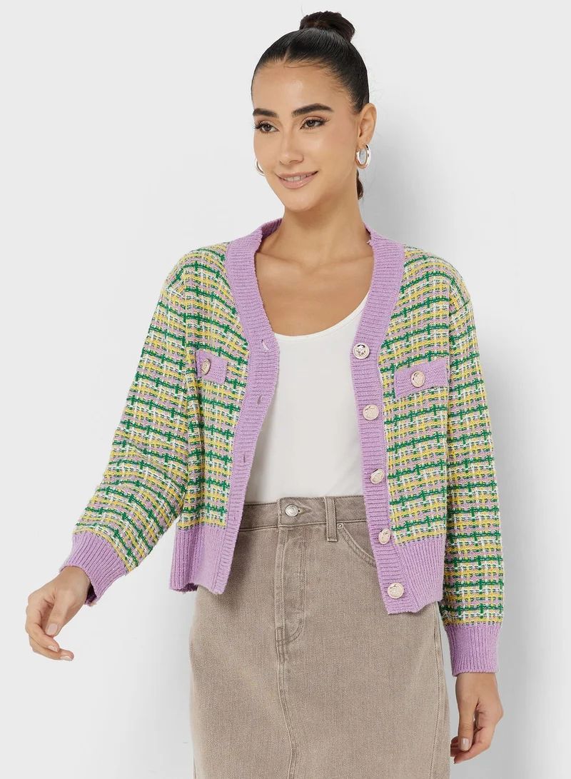 Ginger Retro Style Checkered Cardian