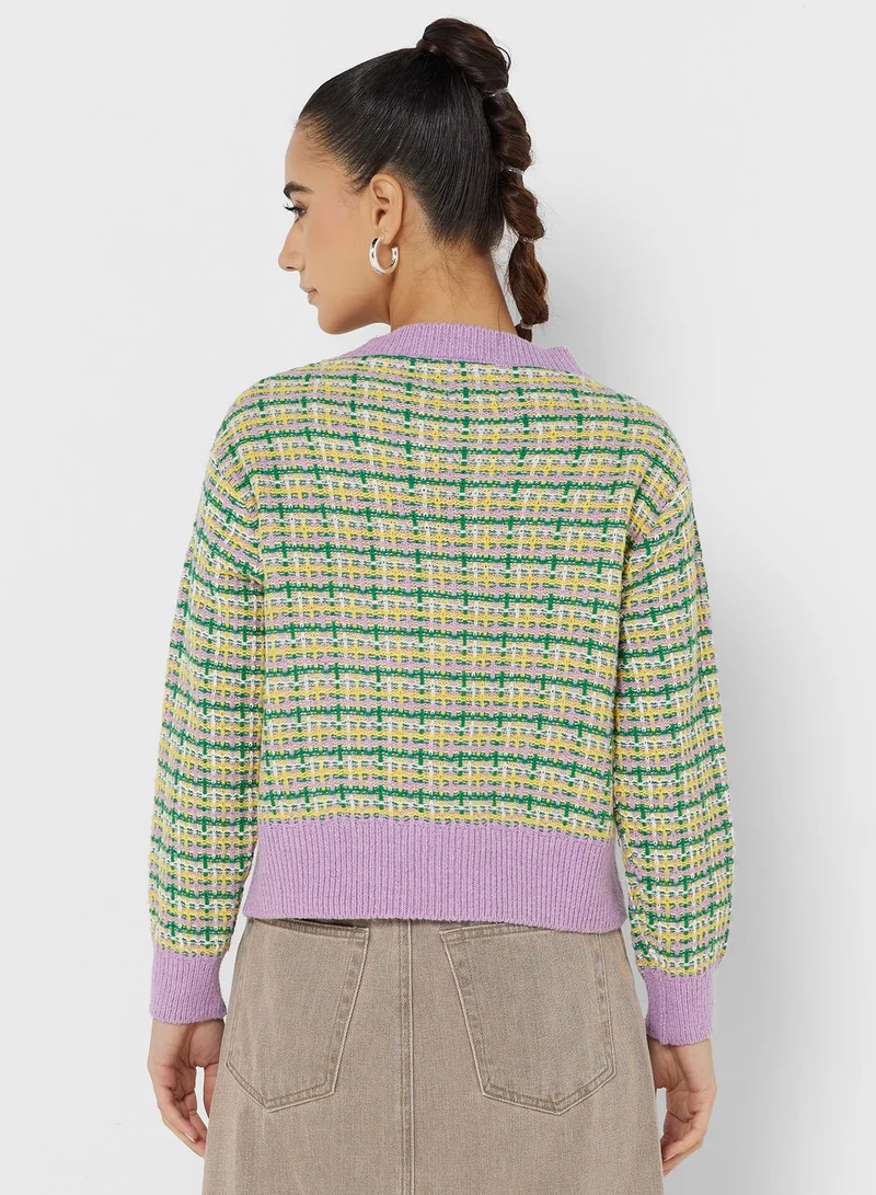 Ginger Retro Style Checkered Cardian