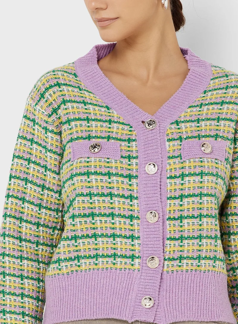 Ginger Retro Style Checkered Cardian