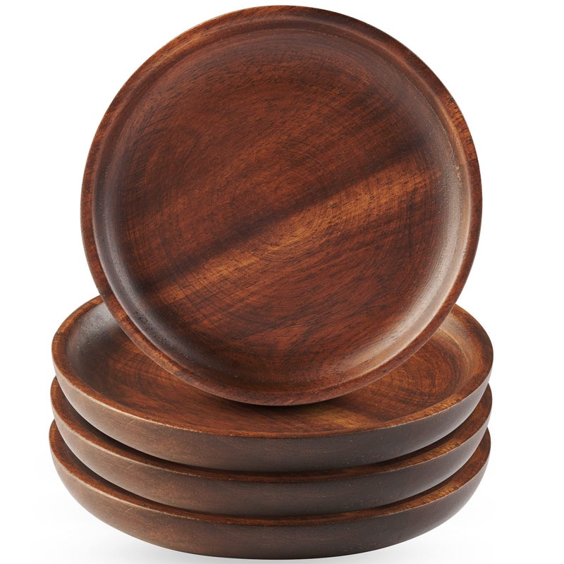 Table Concept Coasters for Drinks Premium Acacia Wood Coasters for Coffee Table Home Decor Housewarming Gifts  Set of 4