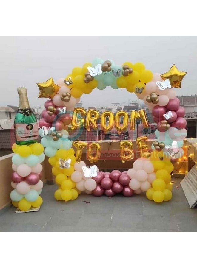 Propsicle Groom To Be Silk Sash Pack Of 1 Black & Golden Groom To Be Decoration Set Foil Balloon For Bachelorette Party - Image 4