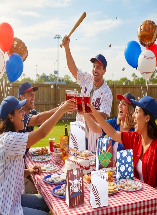 Marspark 24 Pack Baseball Goodie Bags Candy Treat Snack Gift Bags with Stickers Baseball Party Supplies for Sports Event Party Decorations - Image 2