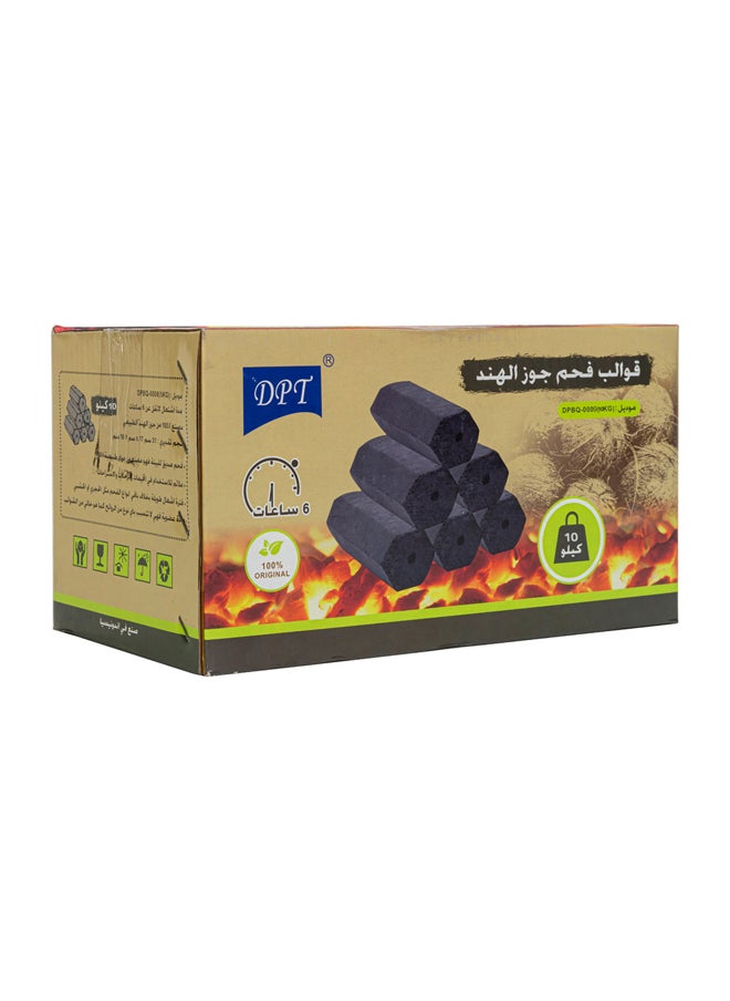 دي بي تي دي بي تي، فحم قوالب جوز الهند، فحم شوي، اسود، وزن 10 كجم  - Image 1