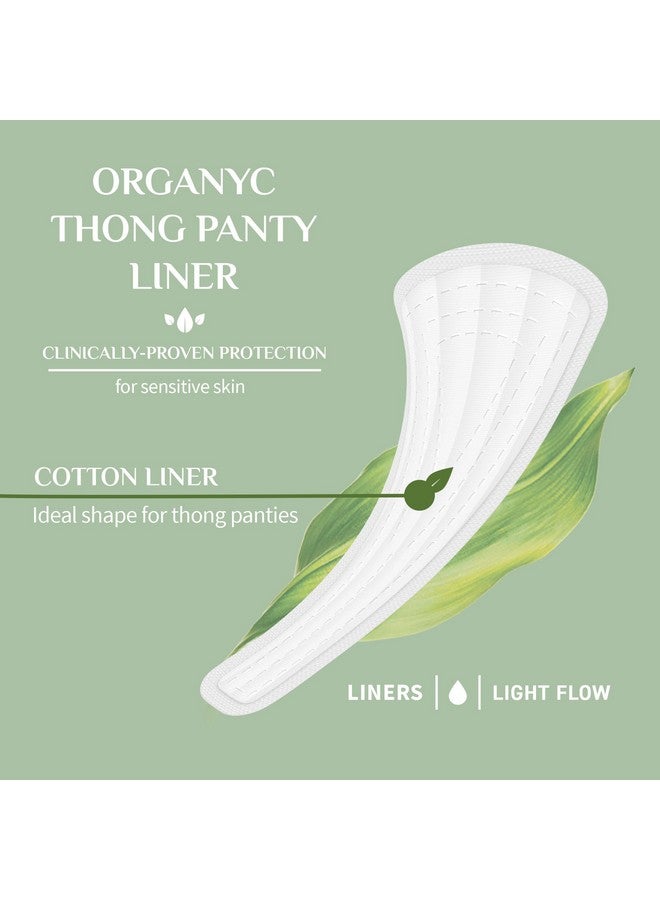 Organyc 100% Certified Organic Cotton Tanga Thong Panty Liners, Ultra Thin Liners for Women, Light Flow, 24 Count - Image 2