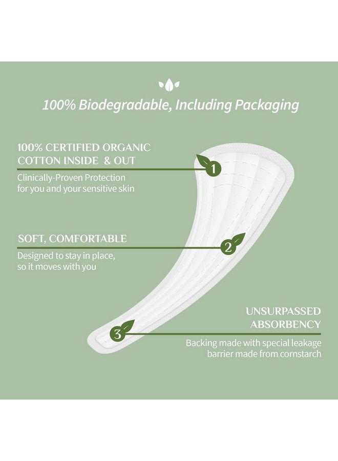 Organyc 100% Certified Organic Cotton Tanga Thong Panty Liners, Ultra Thin Liners for Women, Light Flow, 24 Count - Image 4