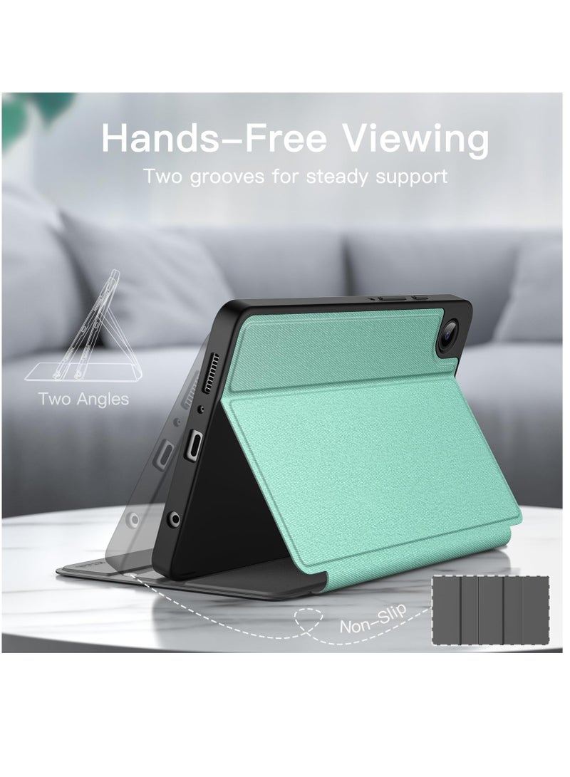 جي تيك حافظة لهاتف سامسونج جالاكسي تاب A9 مقاس 8.7 بوصة 2023 نحيفة مع حامل واقٍ للكمبيوتر اللوحي متعدد الزوايا باللون الأخضر - Image 1