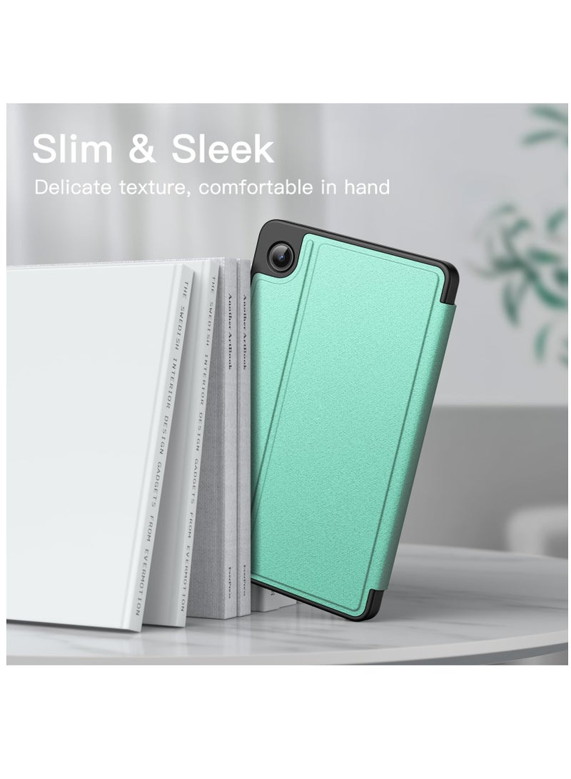 جي تيك حافظة لهاتف سامسونج جالاكسي تاب A9 مقاس 8.7 بوصة 2023 نحيفة مع حامل واقٍ للكمبيوتر اللوحي متعدد الزوايا باللون الأخضر - Image 3
