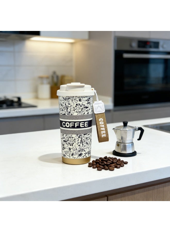 Warwick Travel Coffee Insulated Mug with Sealing Cap, 17oz / 500ml 316 Stainless Steel Double Wall Vacuum Bottle, Leak-Resistant Lid, Tea Strainer, Fits Car Cup Holder, Gifts for Women, Friends, Birthday, New Year - Image 2