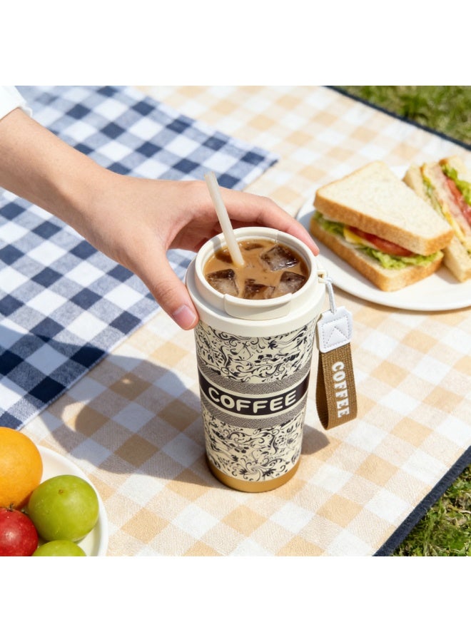 Warwick Travel Coffee Insulated Mug with Sealing Cap, 17oz / 500ml 316 Stainless Steel Double Wall Vacuum Bottle, Leak-Resistant Lid, Tea Strainer, Fits Car Cup Holder, Gifts for Women, Friends, Birthday, New Year - Image 4