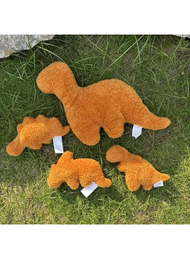 Brown Dino And Chicken Nugget Plush Playset With 3 Small Stuffed Animals Soft Toy - Image 4