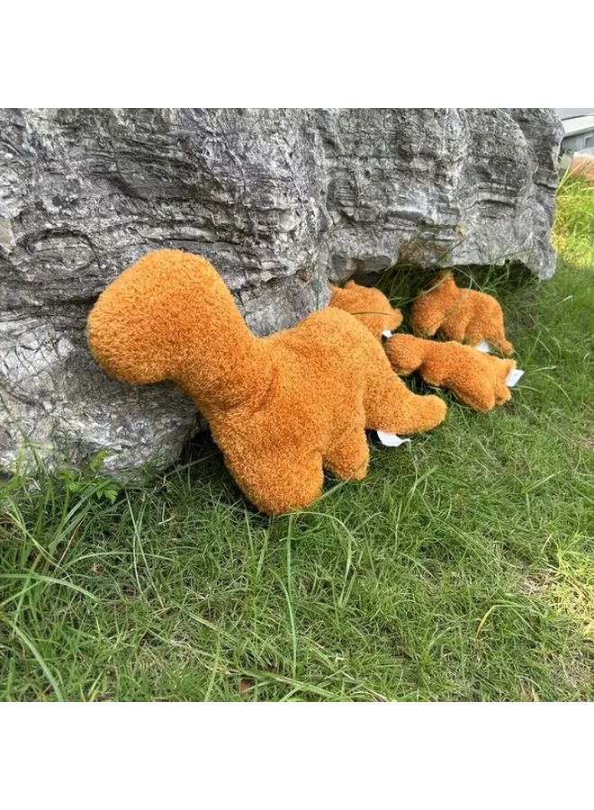 Brown Dino And Chicken Nugget Plush Playset With 3 Small Stuffed Animals Soft Toy - Image 5