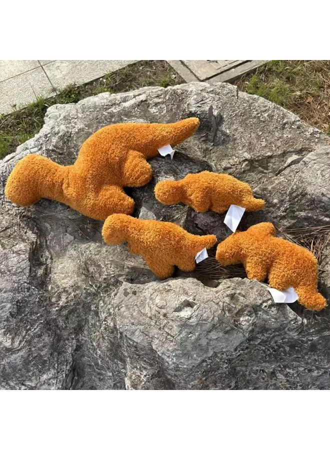 Brown Dino And Chicken Nugget Plush Playset With 3 Small Stuffed Animals Soft Toy - Image 2