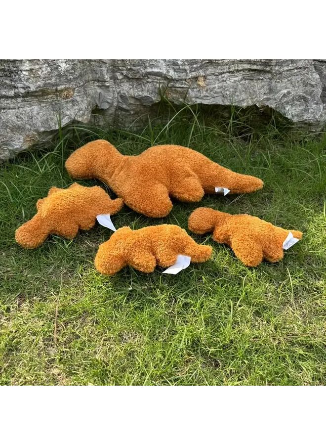 Brown Dino And Chicken Nugget Plush Playset With 3 Small Stuffed Animals Soft Toy - Image 1