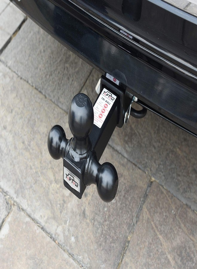 TOPTOW 64172HP Trailer Receiver Hitch Triple Ball Mount, Black Balls, with Hitch Pin, Fits for 2 inch Receiver… - Image 4