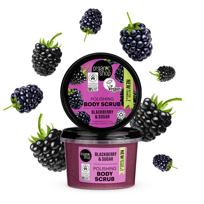 Organic Shop Blackberry & Sugar Hydrating & Exfoliating Body Scrub, 100% Vegan & Organic, Daily Exfoliant, Detox & Moisturizer, Body, Face, Hand & Foot, Intensive Care & Skin Toning. 250ml. - Image 2