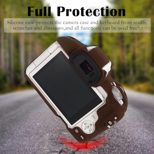 Easy Hood R50 Camera Case, Buttons Marking Protective Camera Cover for Canon EOS R50 Mirrorless Vlogging Camera, Soft Silicone Case Lightweight Body Skin Bag Cover Brown - Image 4