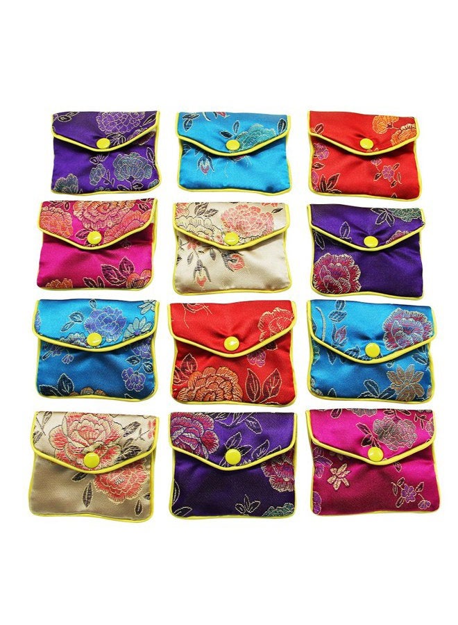 MorTime Jewellery Jewelry Silk Purse Pouch Gift Bags, Multiple Colors, Pack of 12 (Small) - Image 1