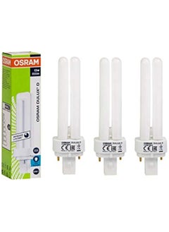 Osram Osram Home Decorative High Qualtiy And Durable, 2 Pin Day Light Double Twin Tube Cfl Bulb, 13 Watt Energy Saving Bulb, Cool White - (Pack Of 3)  - Image 1