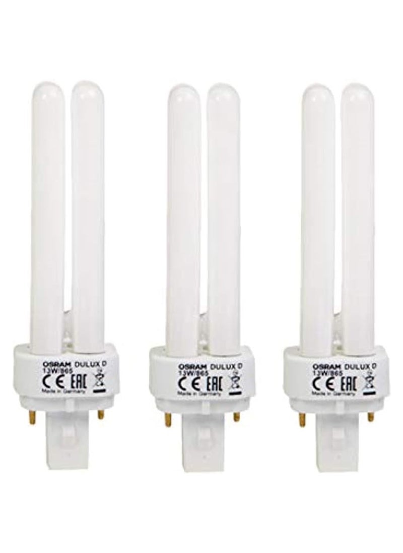 Osram Osram Home Decorative High Qualtiy And Durable, 2 Pin Day Light Double Twin Tube Cfl Bulb, 13 Watt Energy Saving Bulb, Cool White - (Pack Of 3)  - Image 2