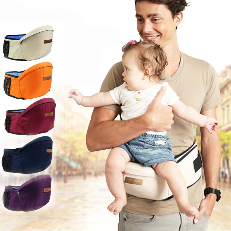 Baby Waist Seat 15kg Max Load CPC Certified Label - Multifunctional Front & Side Carrying Positions Orange Waist Seat for 3-18 Months Infants & Parents - Image 3