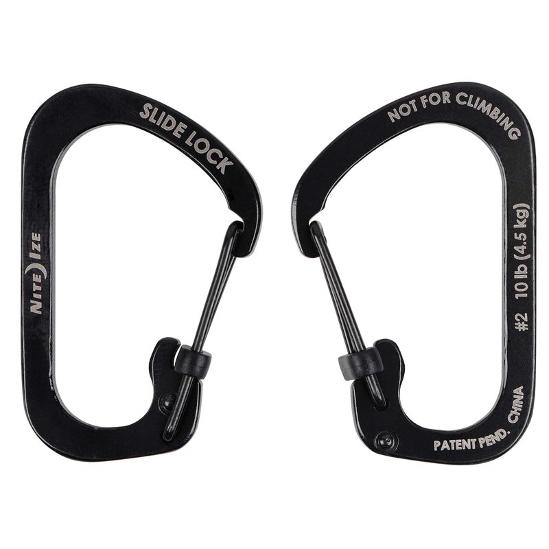NITE IZE Locking Carabiner Clip Black 1-3/32 In - Image 2