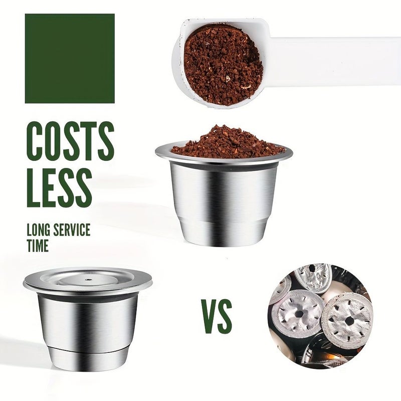 3 Reusable Nespray Stainless Steel Coffee Capsules with Tamper For Nescafe Diy - Image 3