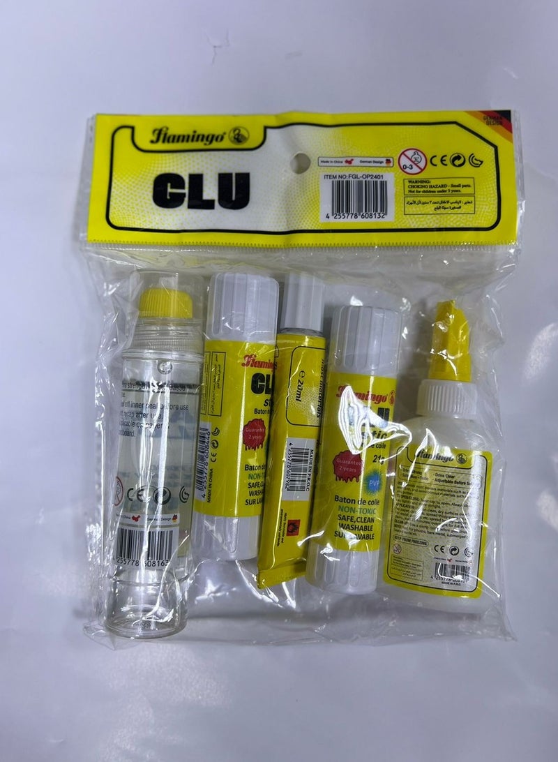 Flamingo Assorted Multi Purpose Glue 5-Piece Packet with Different types of Glue - Image 2